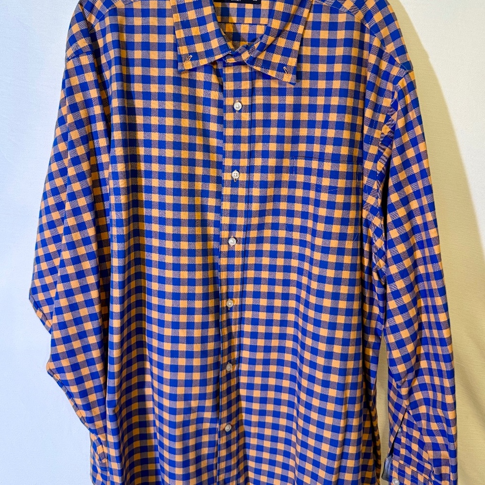 Daniel Cremieux Orange & Blue Gingham Button-Down